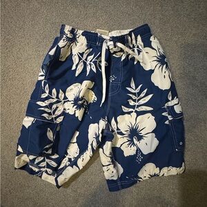 Panama Jack Blue and White Floral Men's Swim Shorts